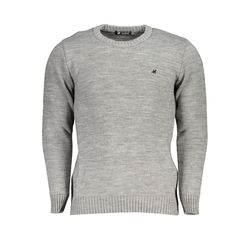 Grauer Acryl-Herrenpullover