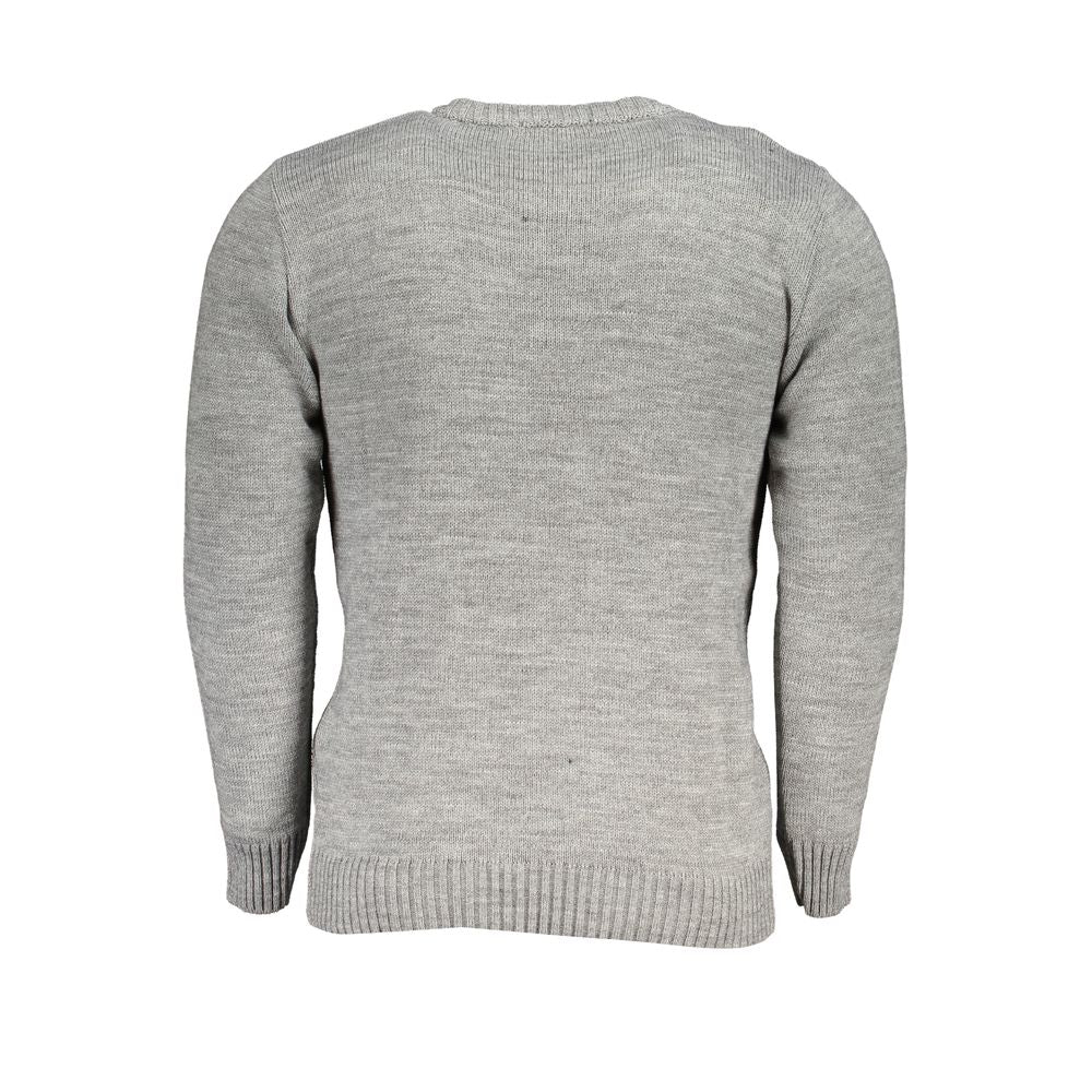Grauer Acryl-Herrenpullover