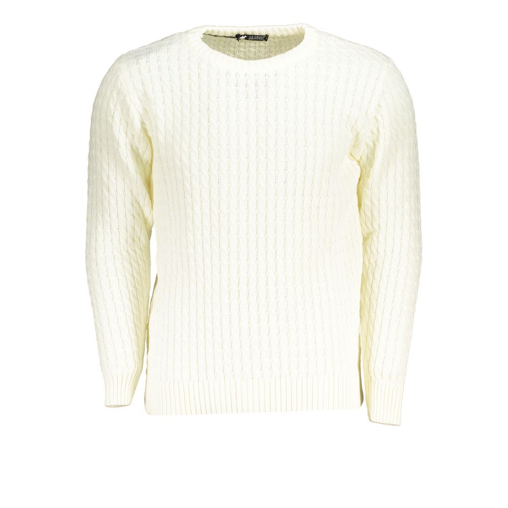 Weißer Acryl-Herrenpullover