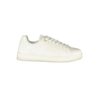 White Polyurethane Women Sneaker