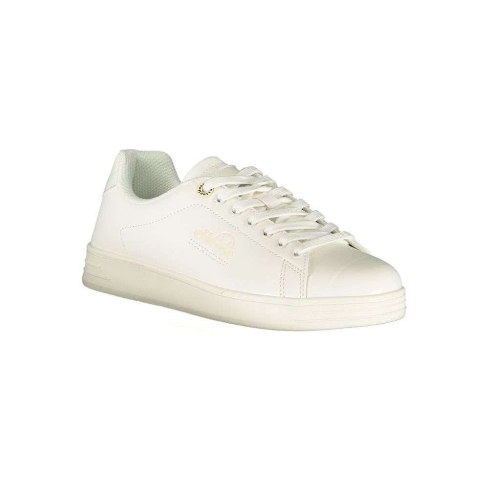 White Polyurethane Women Sneaker