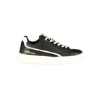 "Black Polyurethane Women's Sneaker"