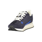 Blue Polyurethane Men Sneaker