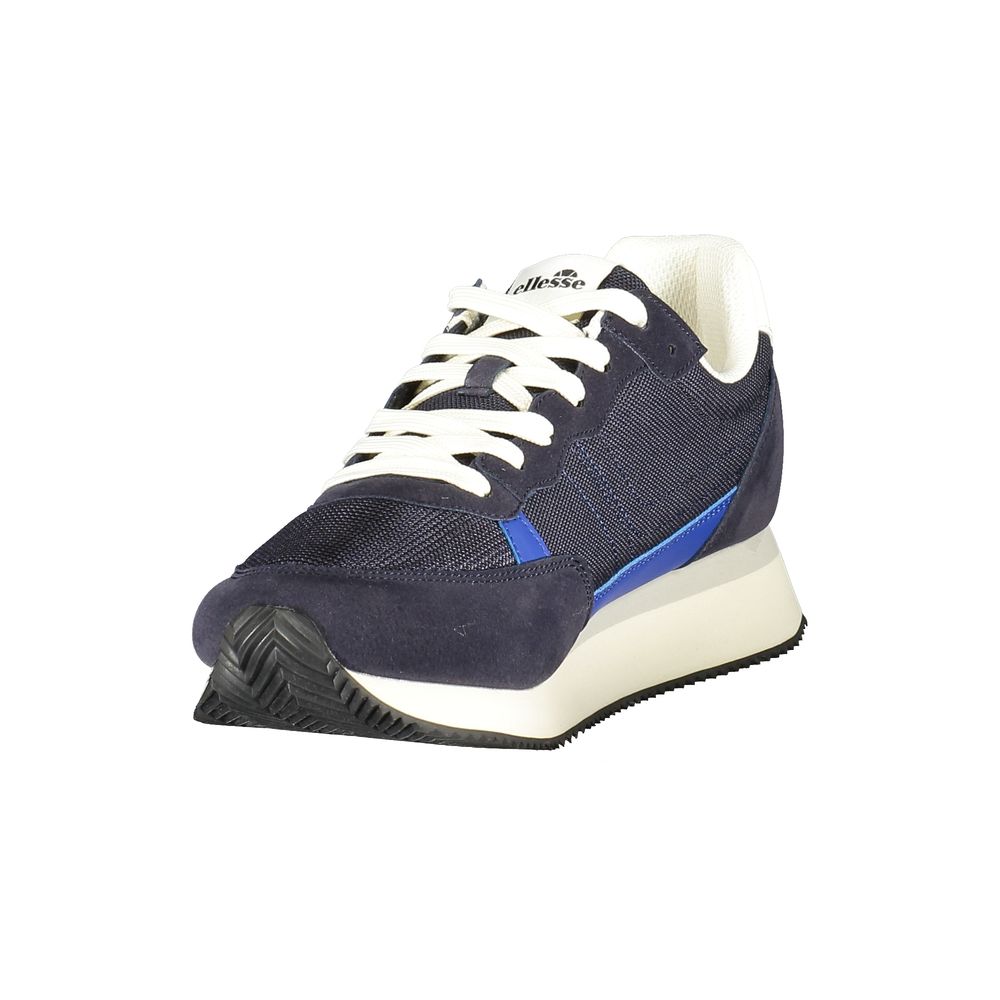 Blue Polyurethane Men Sneaker
