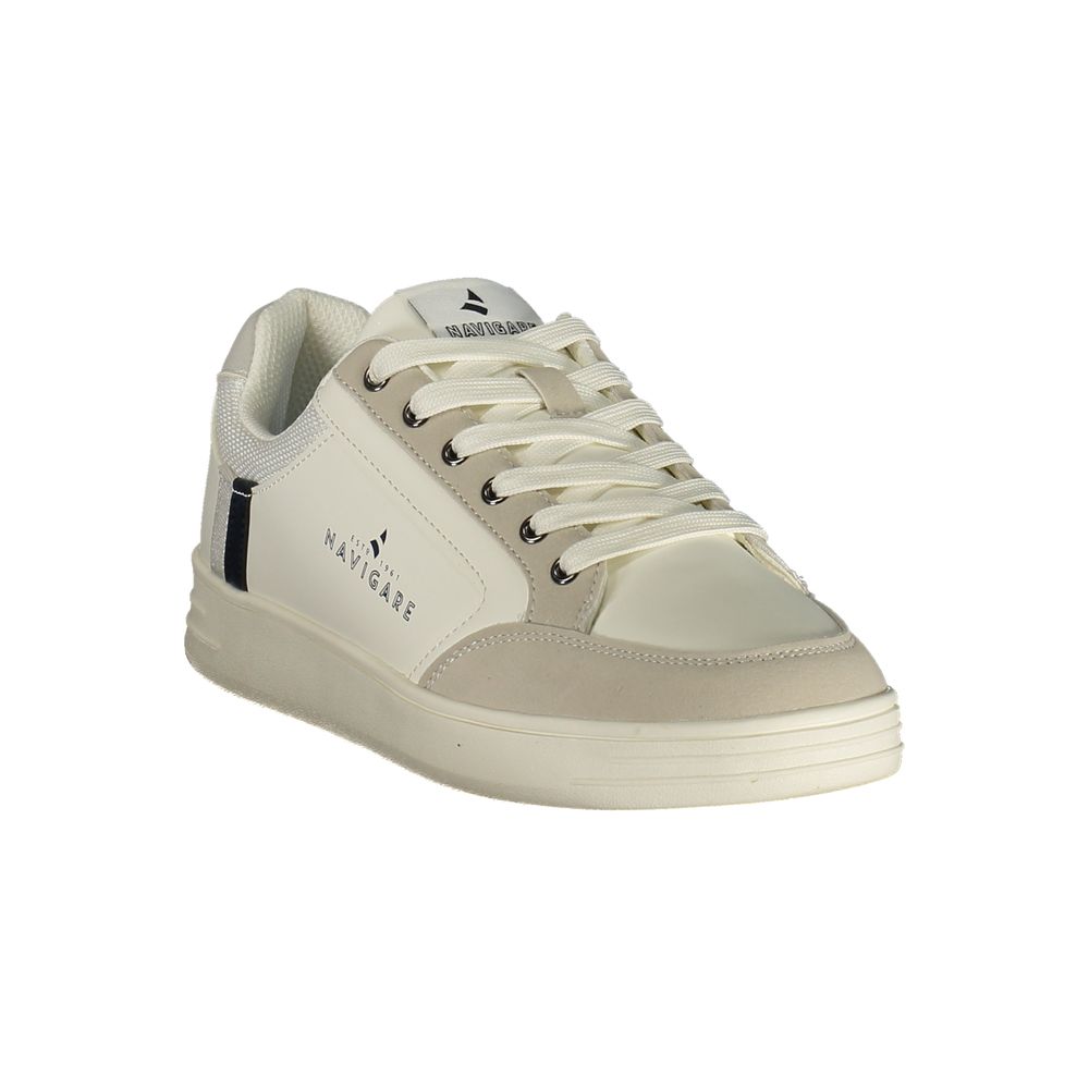 White Polyurethane Men Sneaker