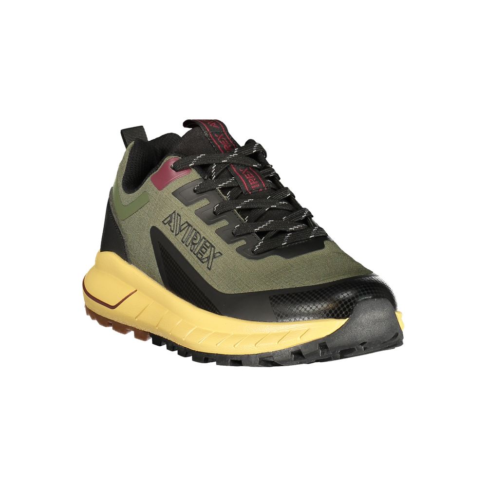 Green Polyester Men Sneaker