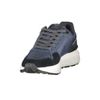 Blue Polyurethane Men Sneaker