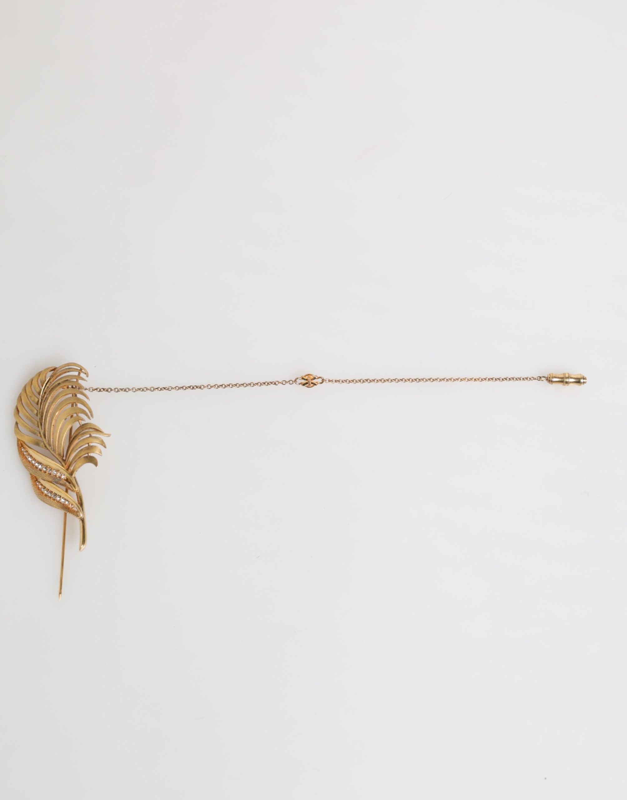 Anstecknadel Brosche Gold Sterling Silber 925 Blatt verziert