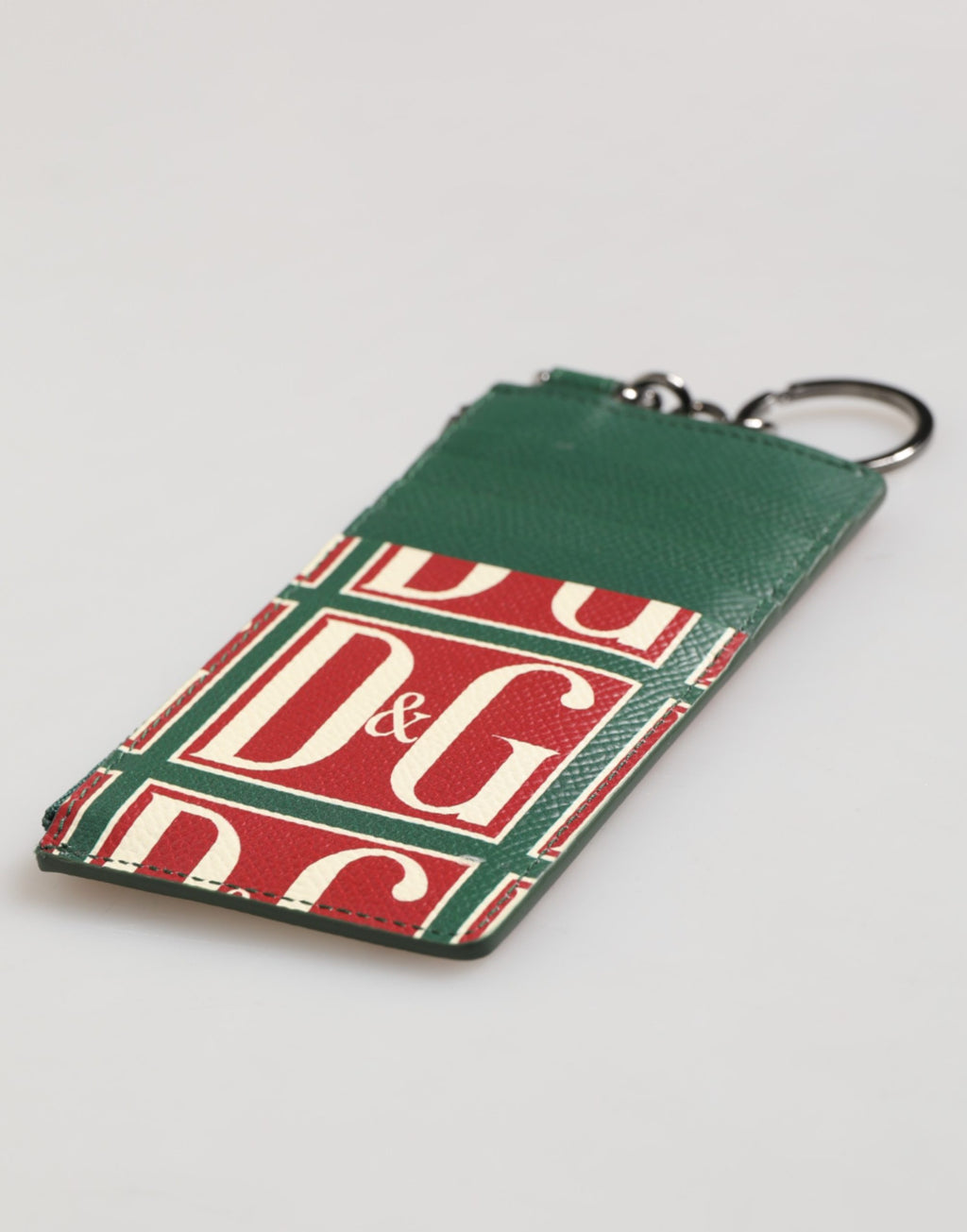 Geldbörse aus grünem Kalbsleder mit Logoprint-Monogramm und Kartenhalter