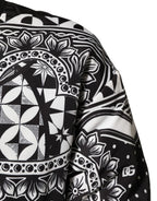 Schwarze Bomberjacke für Herren mit weißem Bandana-Print