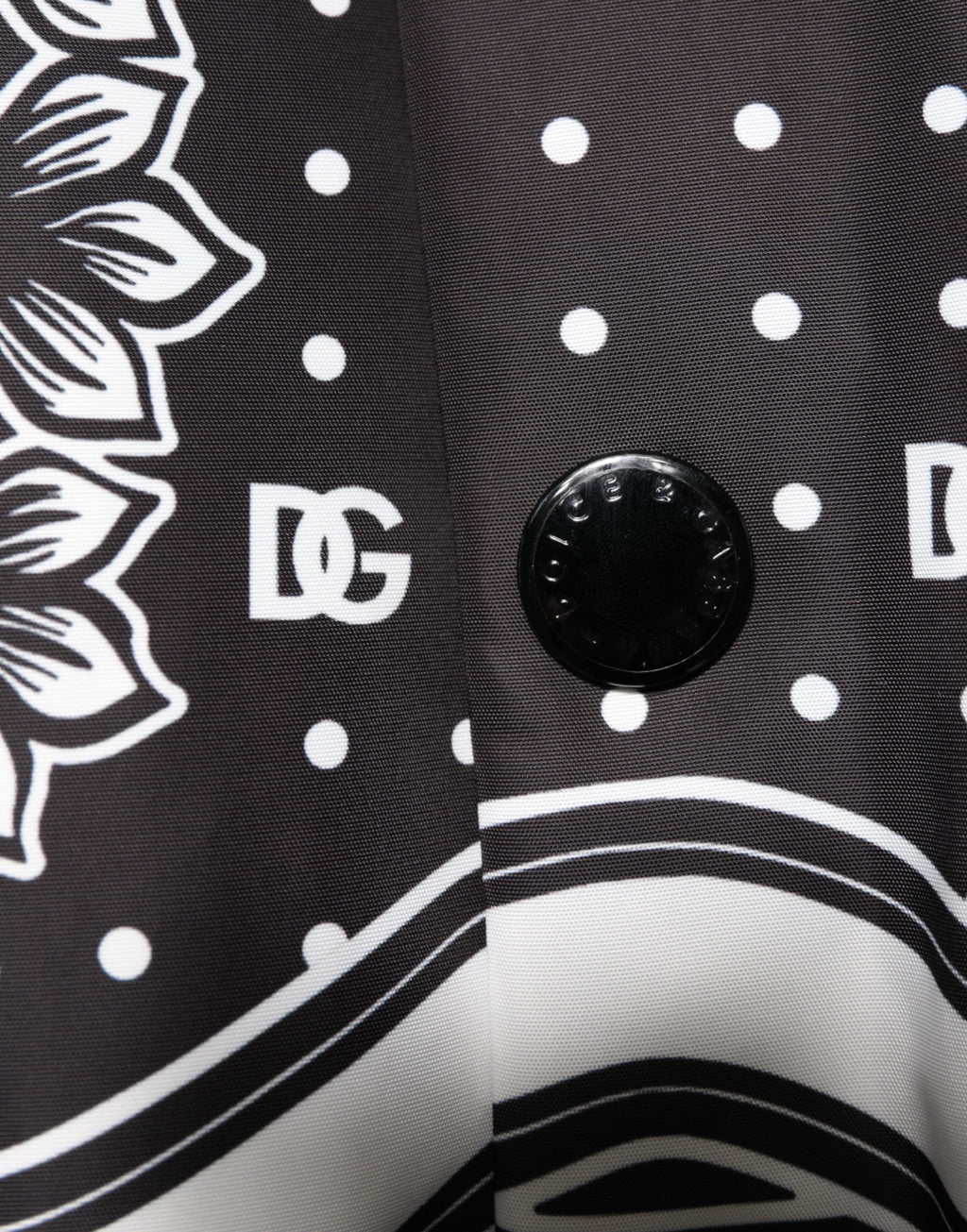 Schwarze Bomberjacke für Herren mit weißem Bandana-Print