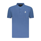 Blue Cotton Men Polo Shirt