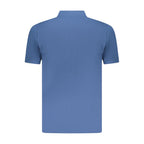 Blue Cotton Men Polo Shirt