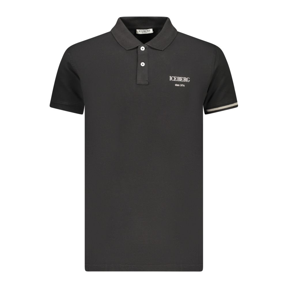 Schwarzes Polo-Shirt für Herren aus Baumwolle