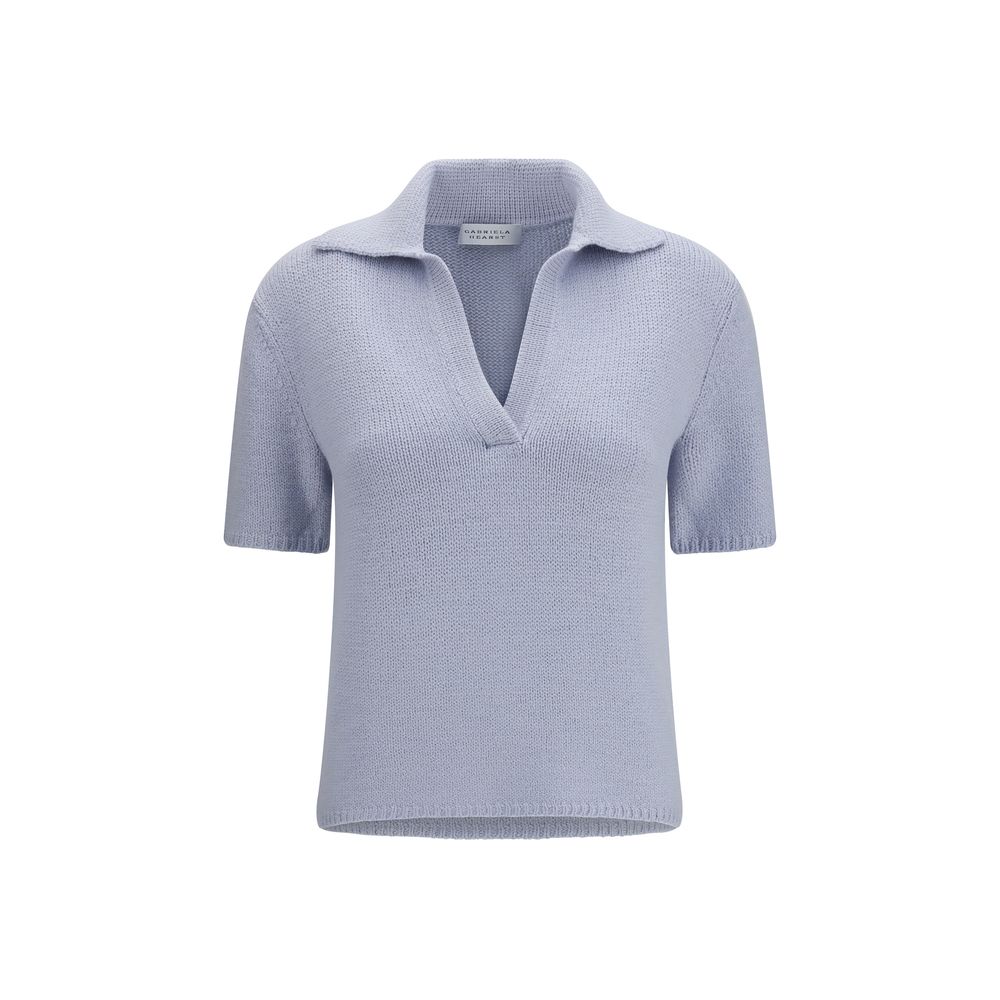 Polohemd aus blauem Kaschmir