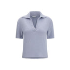 Polohemd aus blauem Kaschmir