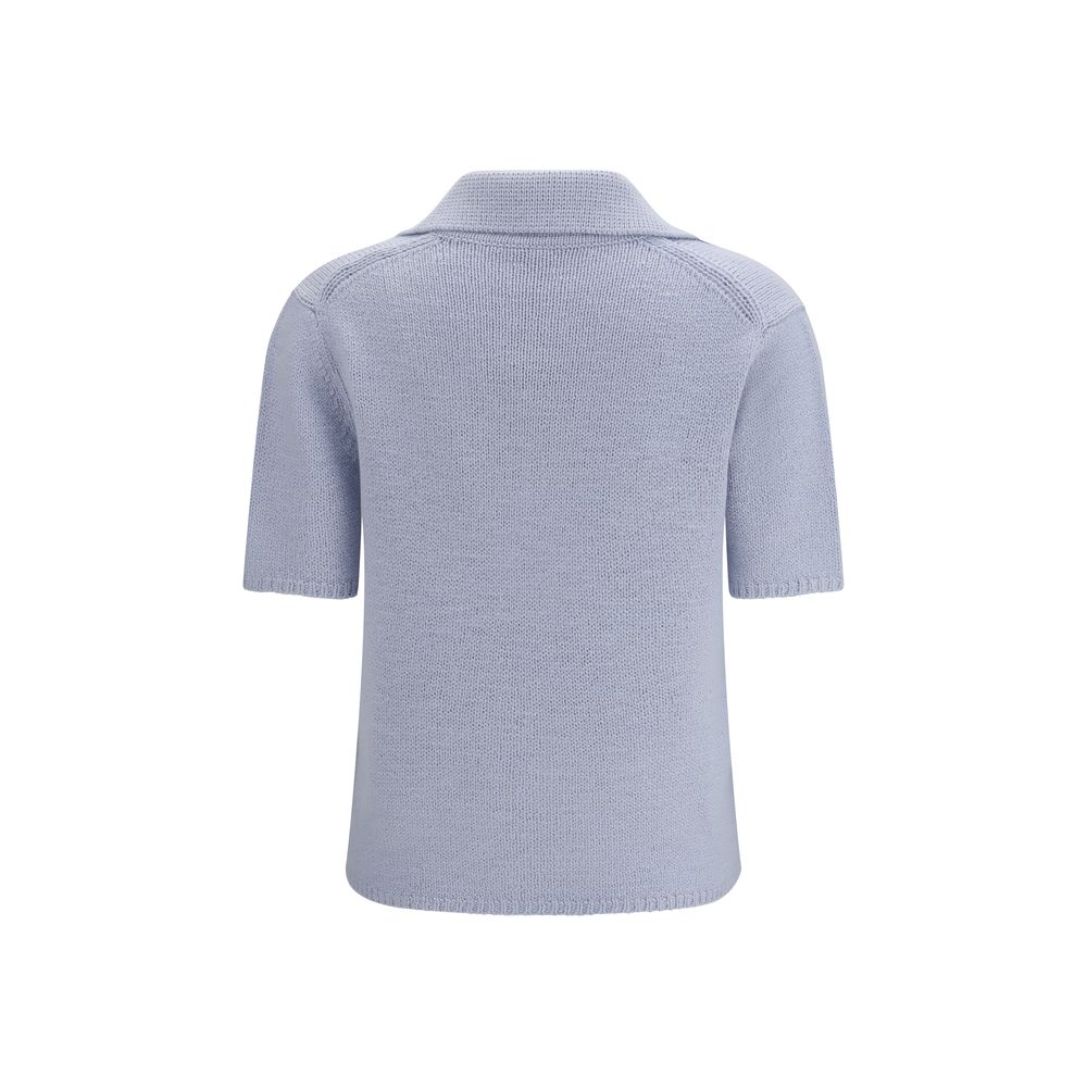 Polohemd aus blauem Kaschmir