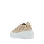 Beige Other Fibres Platform Sneakers