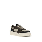 Black Calf Leather Bos Taurus Chunky Sneakers