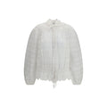 Weiße Polyesterbluse