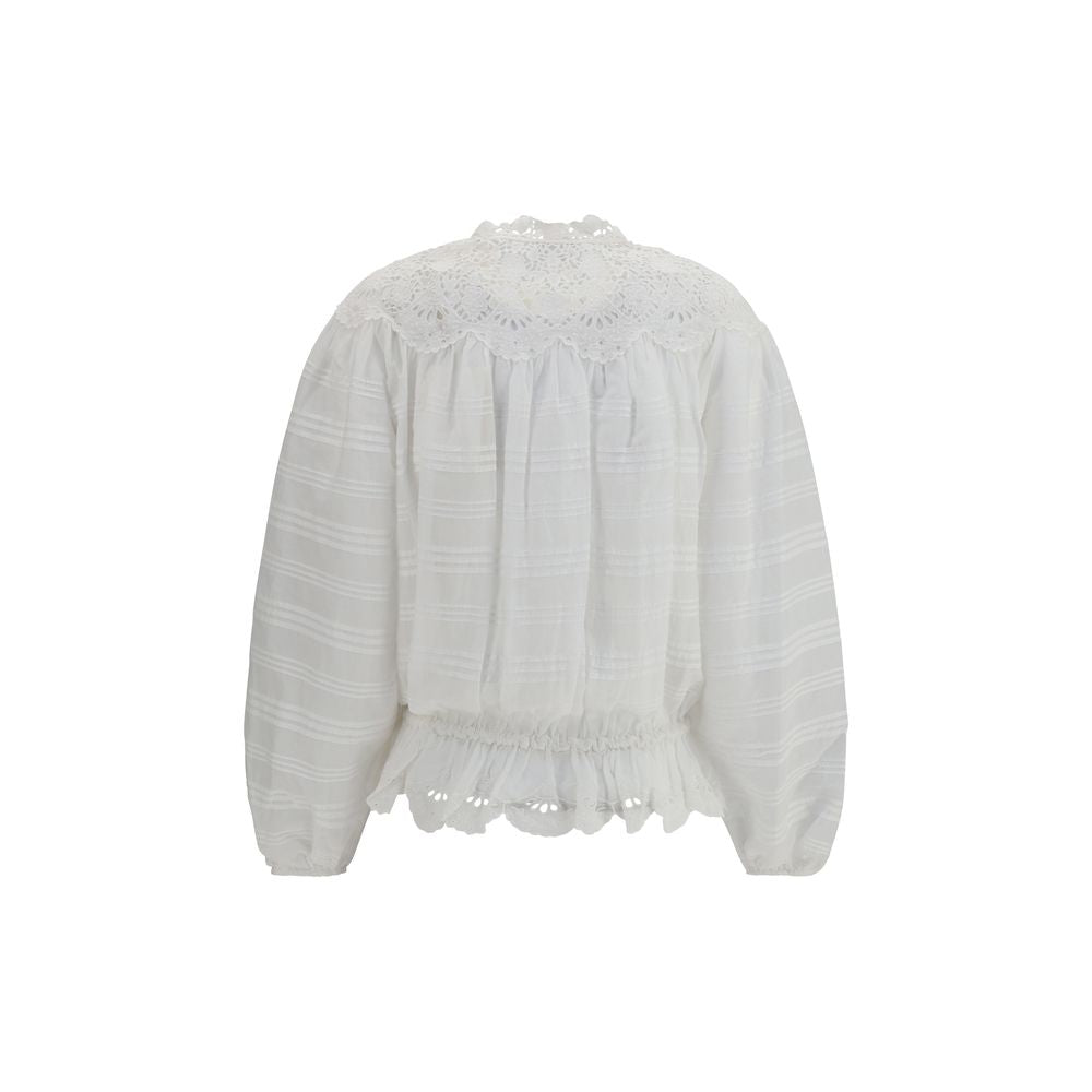 Weiße Polyesterbluse