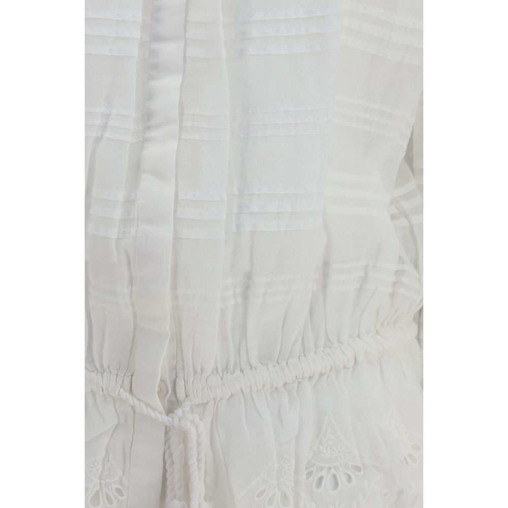Weiße Polyesterbluse