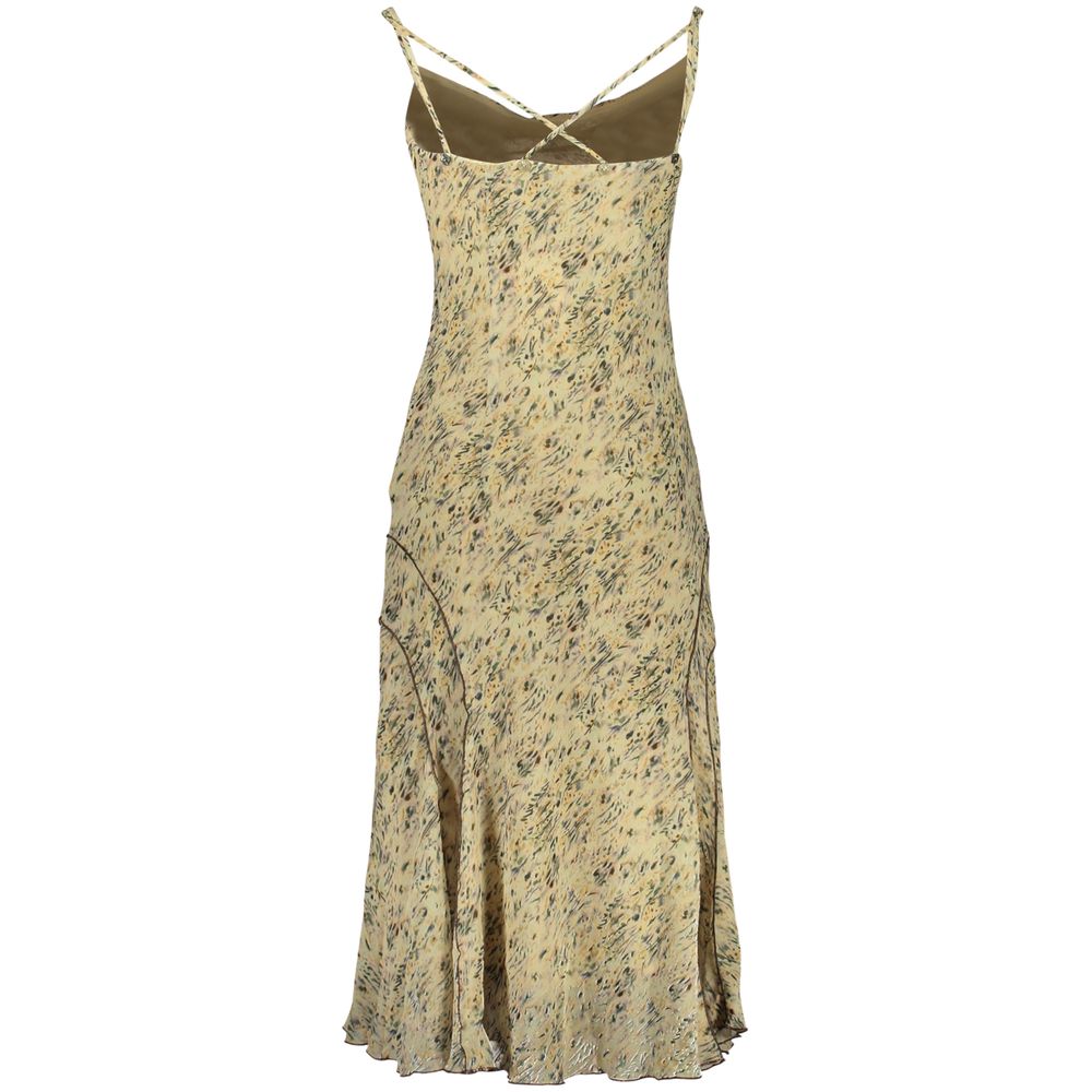 Beiges Polyester-Kleid für Damen