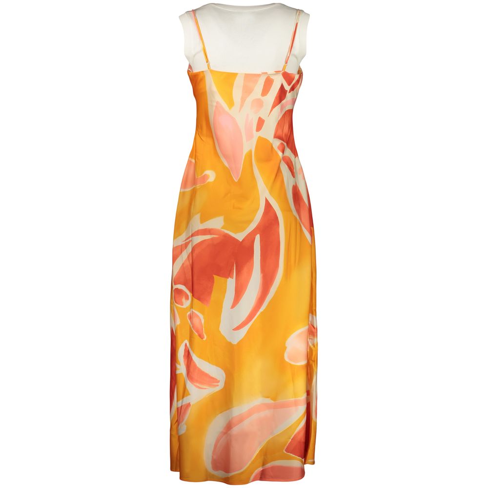 Orange Polyester Women's Dress