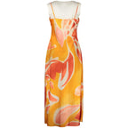 Orange Polyester Women's Dress