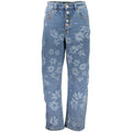 Azurblaue Damenjeans aus Baumwolle
