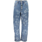 Azurblaue Damenjeans aus Baumwolle