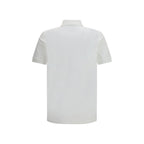 Polo Shirt in White Cotton