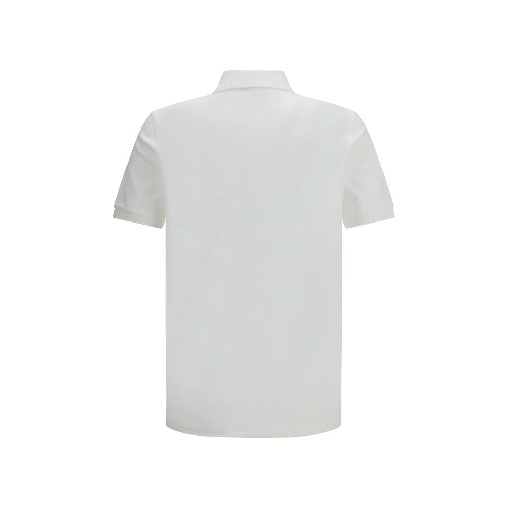 Polo Shirt in White Cotton
