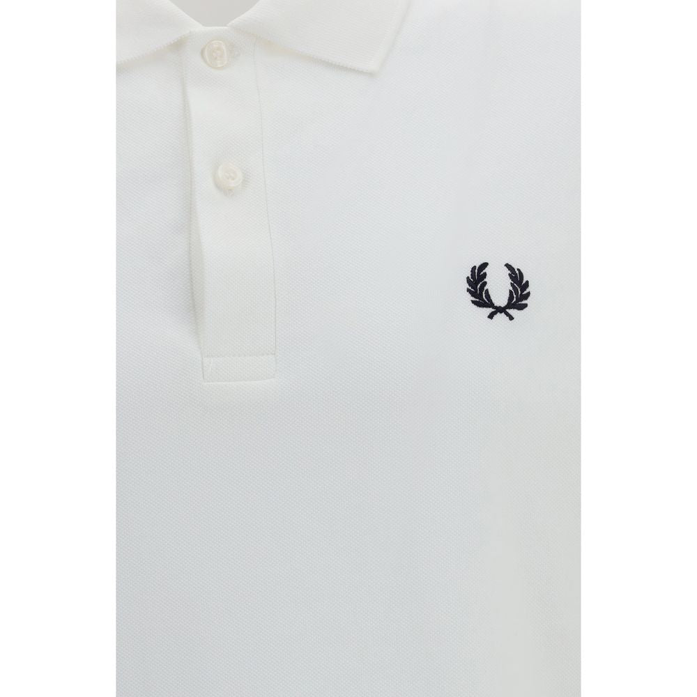 Polo Shirt in White Cotton