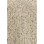 Beiger ärmelloser Pullover aus Seide