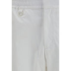 White Cotton Casual Pants