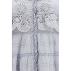 Blue Cotton Casual Dress