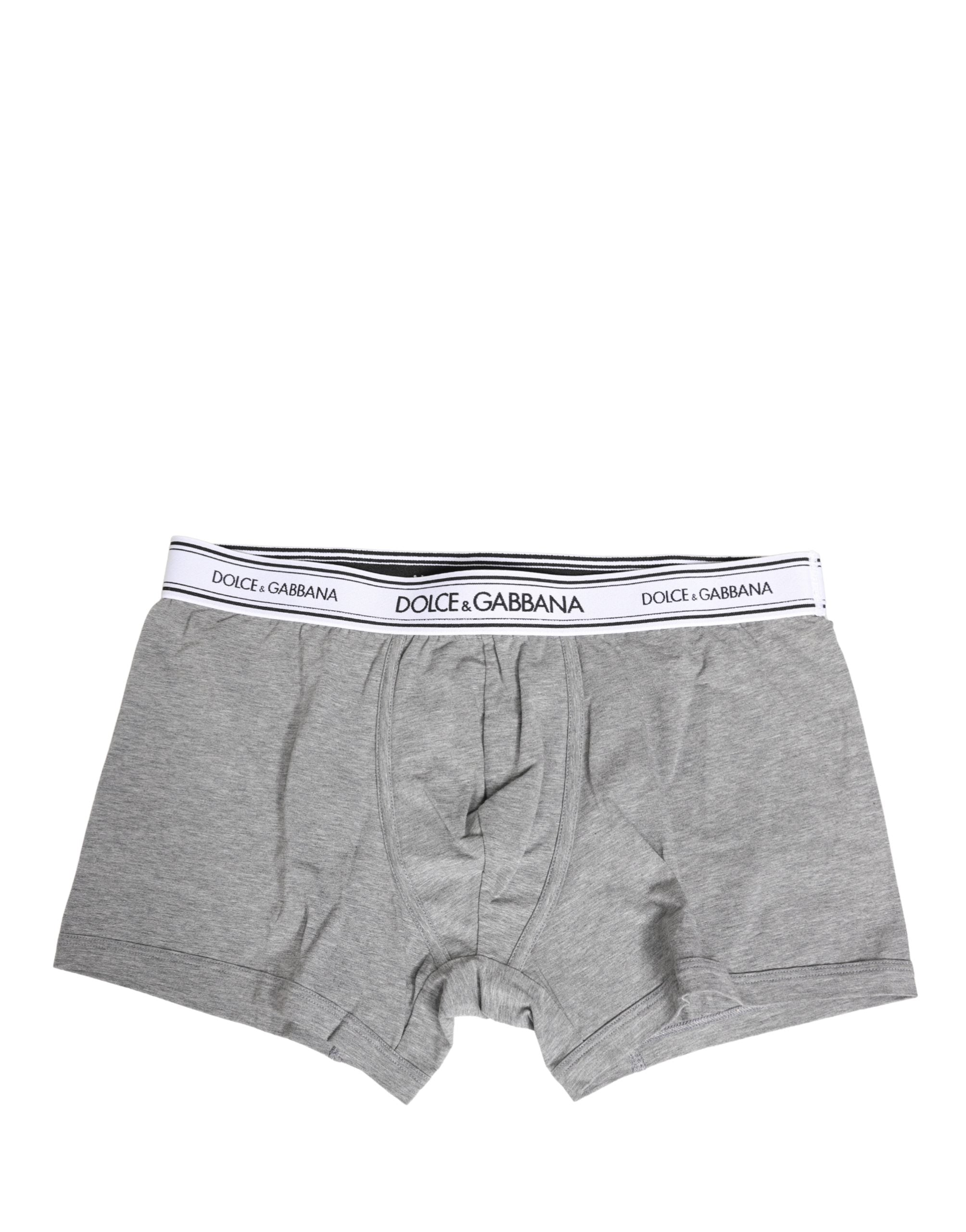 Herren Boxershorts aus Baumwolle mit Logo-Bund Grau