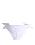 Weißes Nylon-Bikinislip mit DG-Logo und Plakette