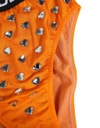 Oranger Kristall Slip mit hoher Taille Unterwäsche