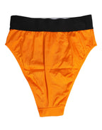Oranger Kristall Slip mit hoher Taille Unterwäsche