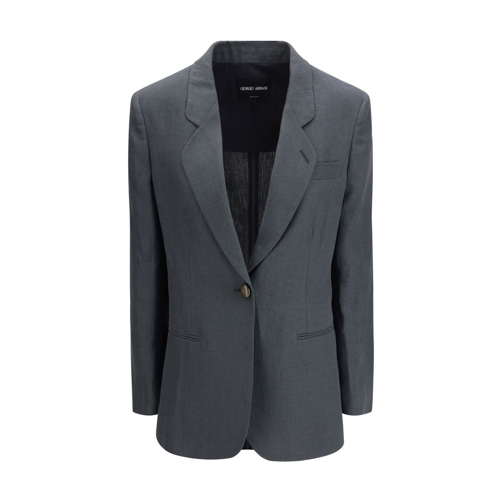 Graue Leinenjacke