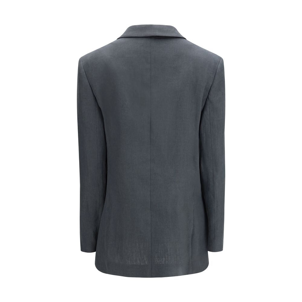 Graue Leinenjacke