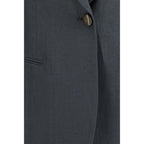 Graue Leinenjacke