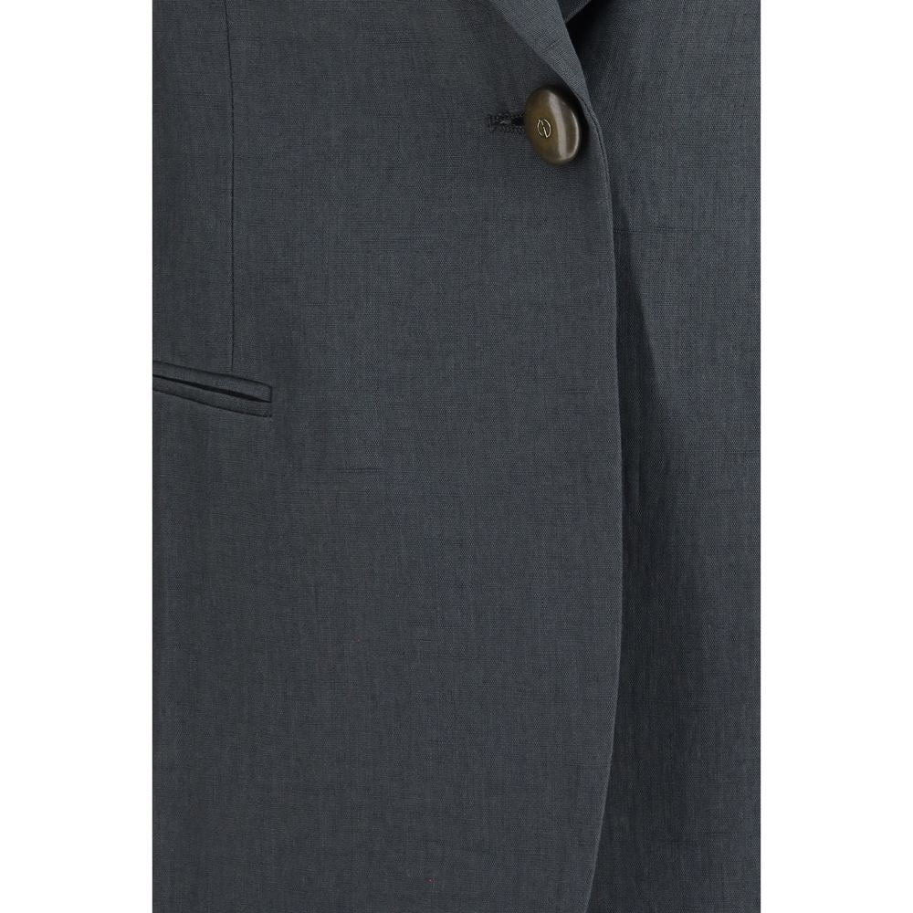 Graue Leinenjacke