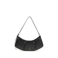 Schultertasche aus Kalbsleder, schwarz