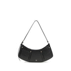 Schultertasche aus Kalbsleder, schwarz