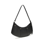 Schultertasche aus Kalbsleder, schwarz