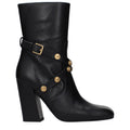 Schwarze Lederstiefeletten