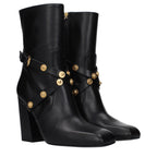 Schwarze Lederstiefeletten